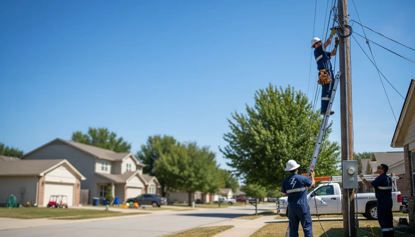 Residential electrician providing installation services in Folsom, PA